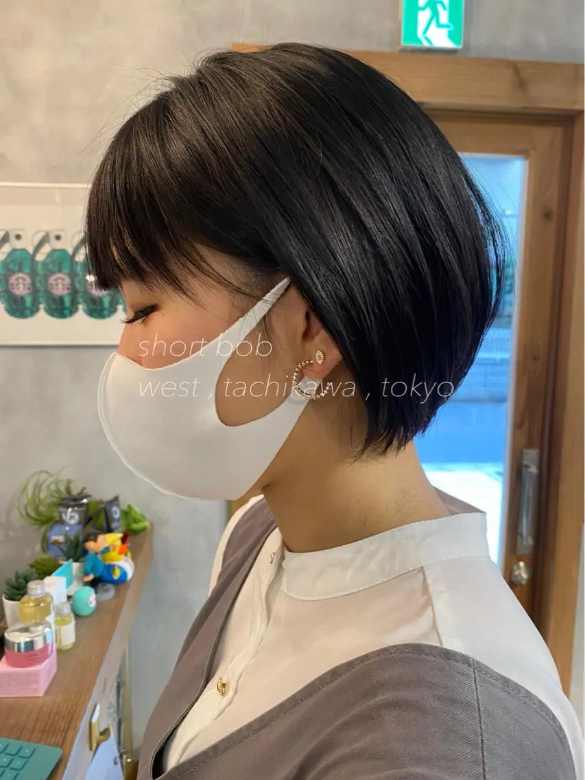 ショート ショートボブ 丸みショート ボブ 伸ばしかけ 学生 竹嶌 健吾のヘアスタイル