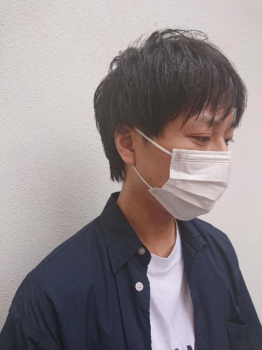 メンズ ツーブロック メンズウルフカット ウルフカット 「sumi」 AMIのヘアスタイル