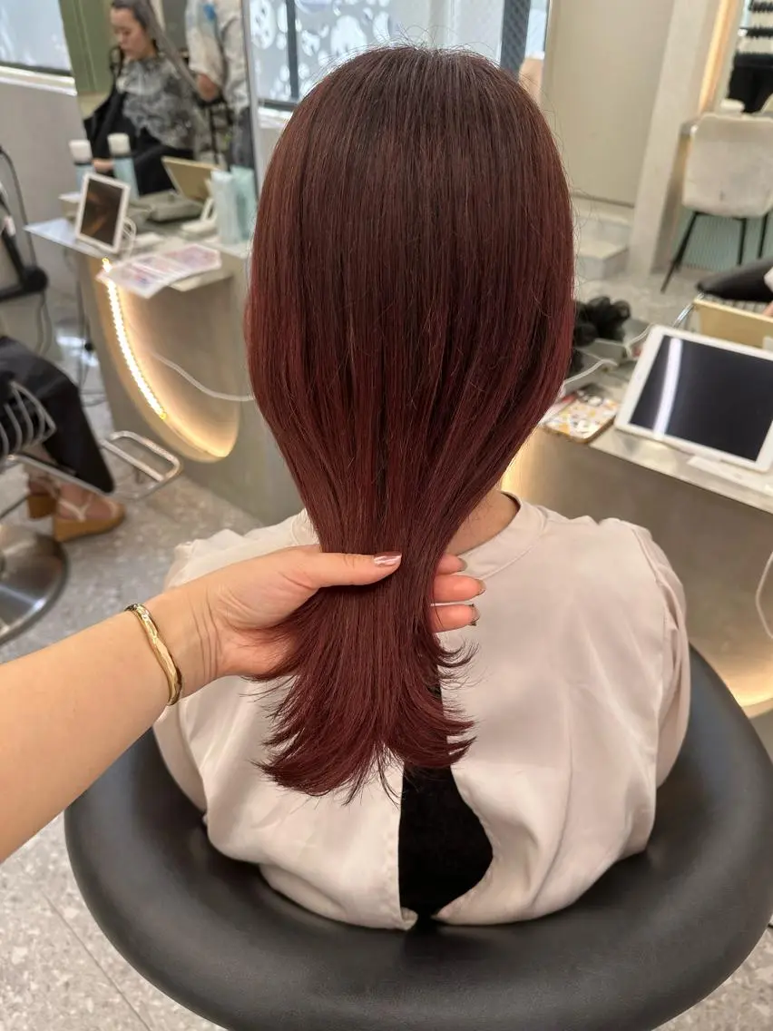 ミディアム エクステ 顔周りカット 髪質改善 韓国風ヘア トリートメント Lond mare 🦋ayana🦋のヘアスタイル