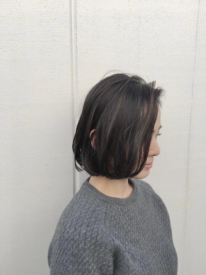カラー ブリーチ ハイライトカラー ノグチ ユウキ/ボブのヘアスタイル