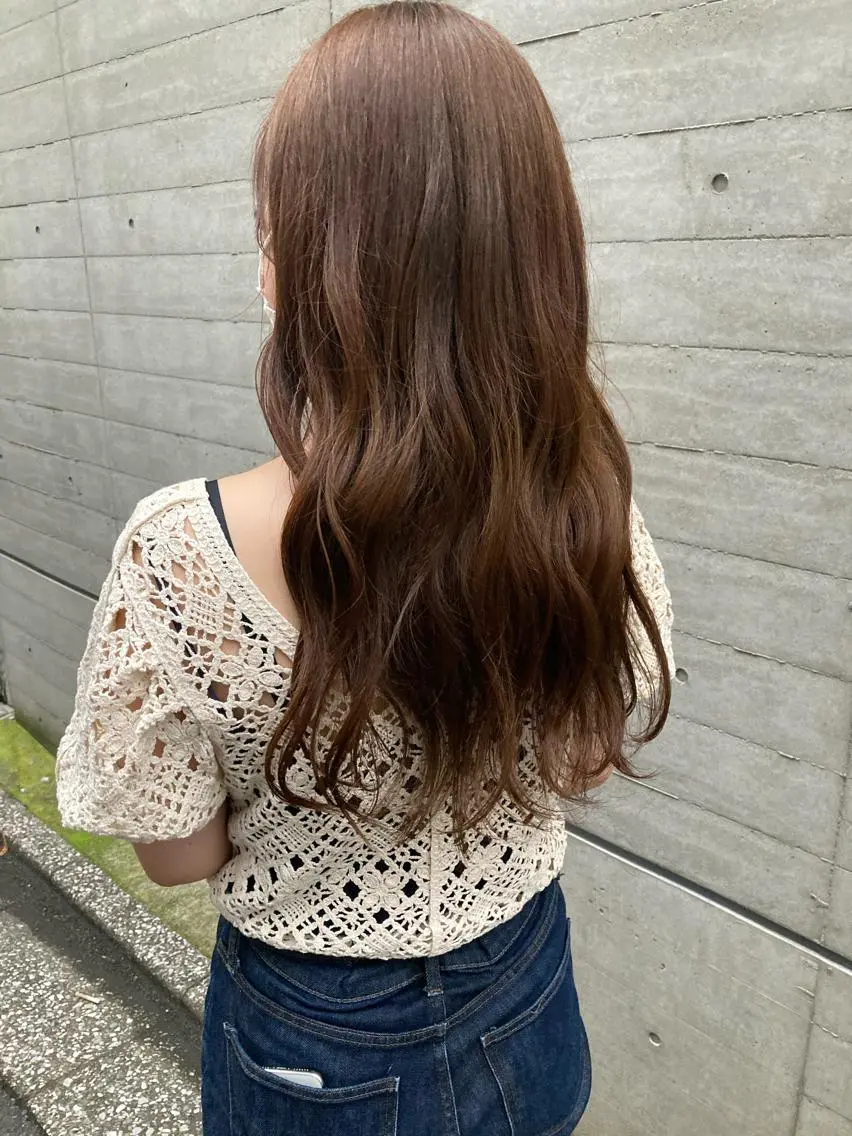 ロング ヘアカラー トリートメント ✨色持ちの良い艶 カラー✨蟹江真世のヘアスタイル