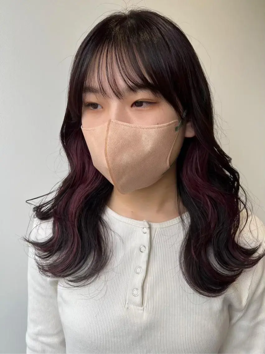 セミロング カラー 顔周りカット レイヤーカット AIRI🦋ブリーチ /レイヤー🦋のヘアスタイル