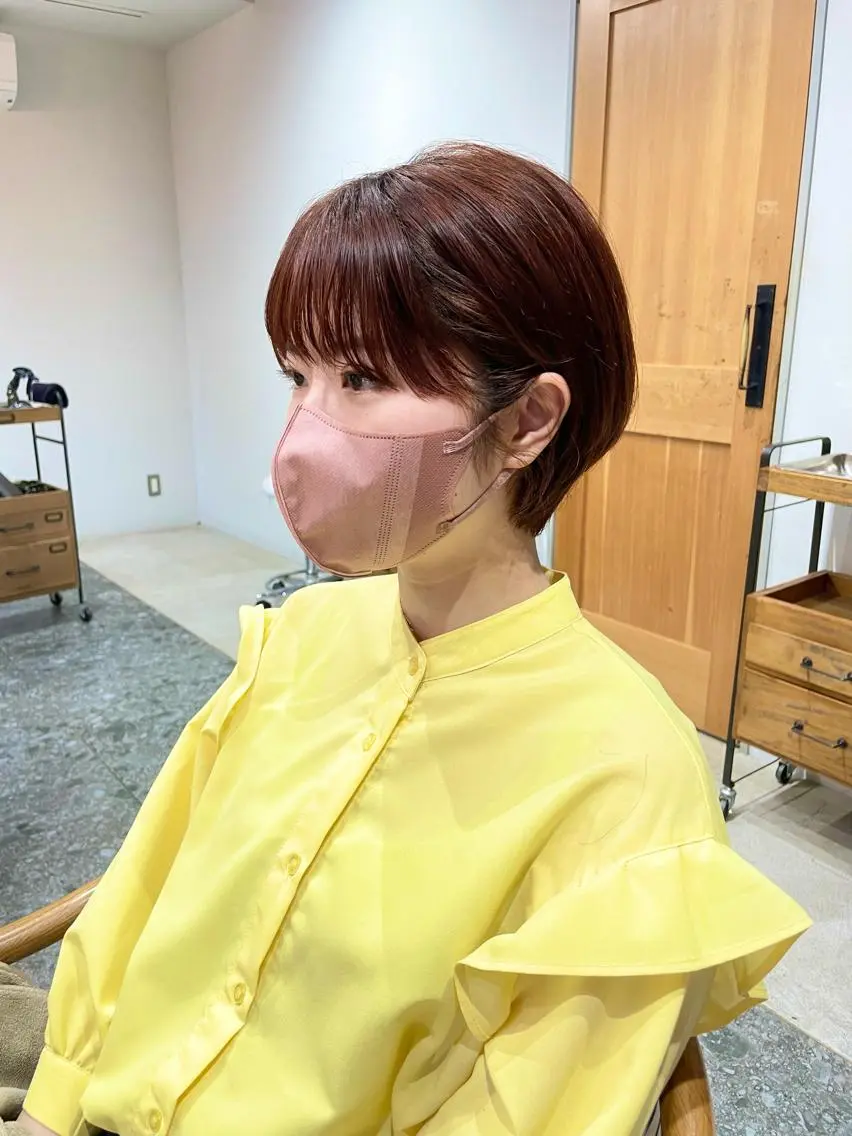 ショート カラー ブラウンカラー オレンジ オレンジブラウン ショートヘア カット ヘアカラー 五十嵐 雄毅のヘアスタイル