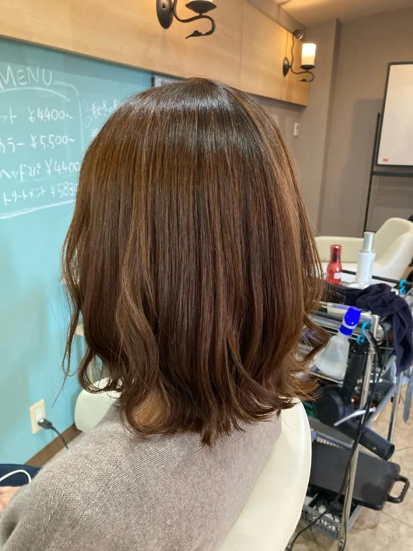 ミディアム カラー 谷川 穂のヘアスタイル