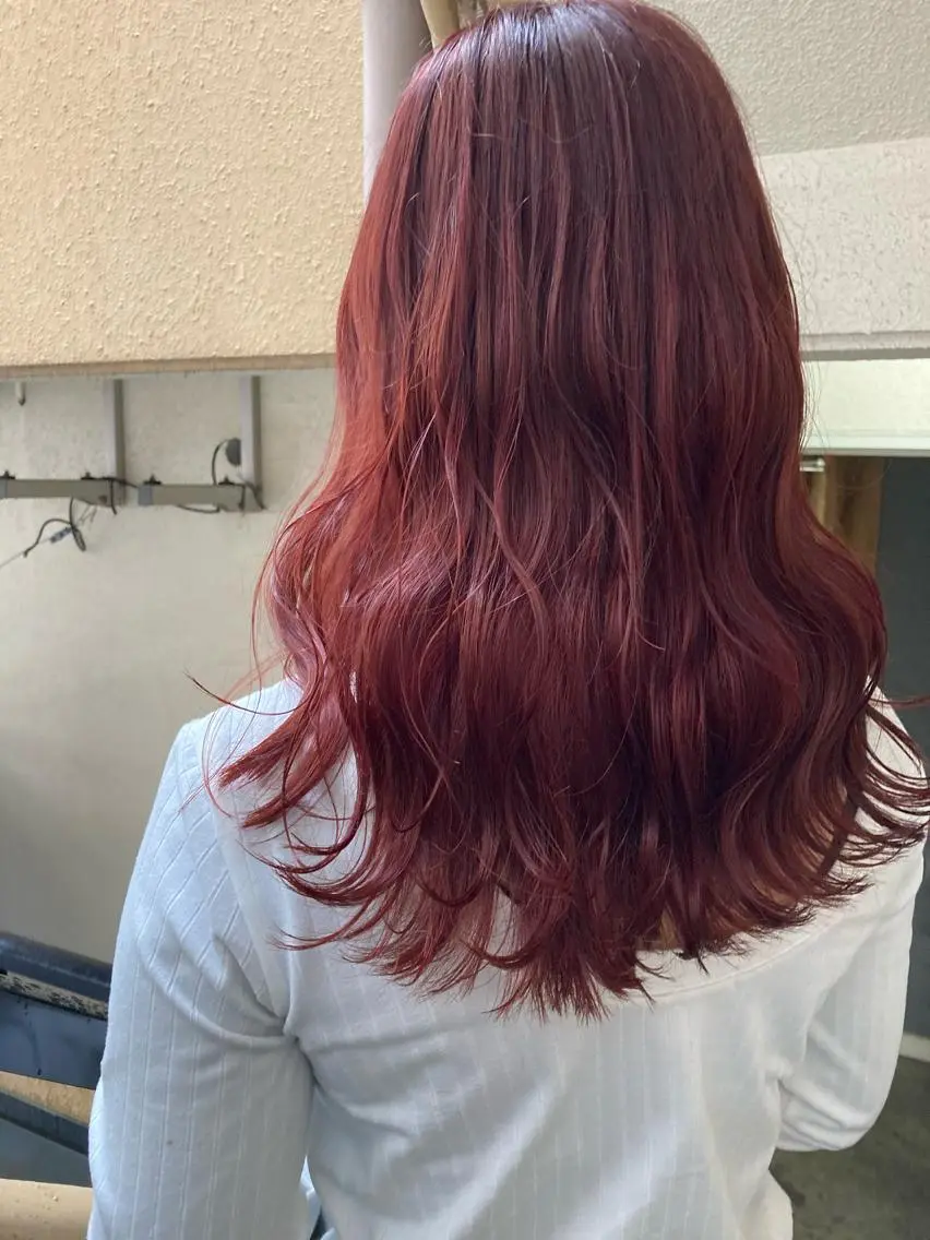 ロング カラー ピンクカラー レッドカラー 🌸髪質改善特化🌸 店長 ゆうやのヘアスタイル