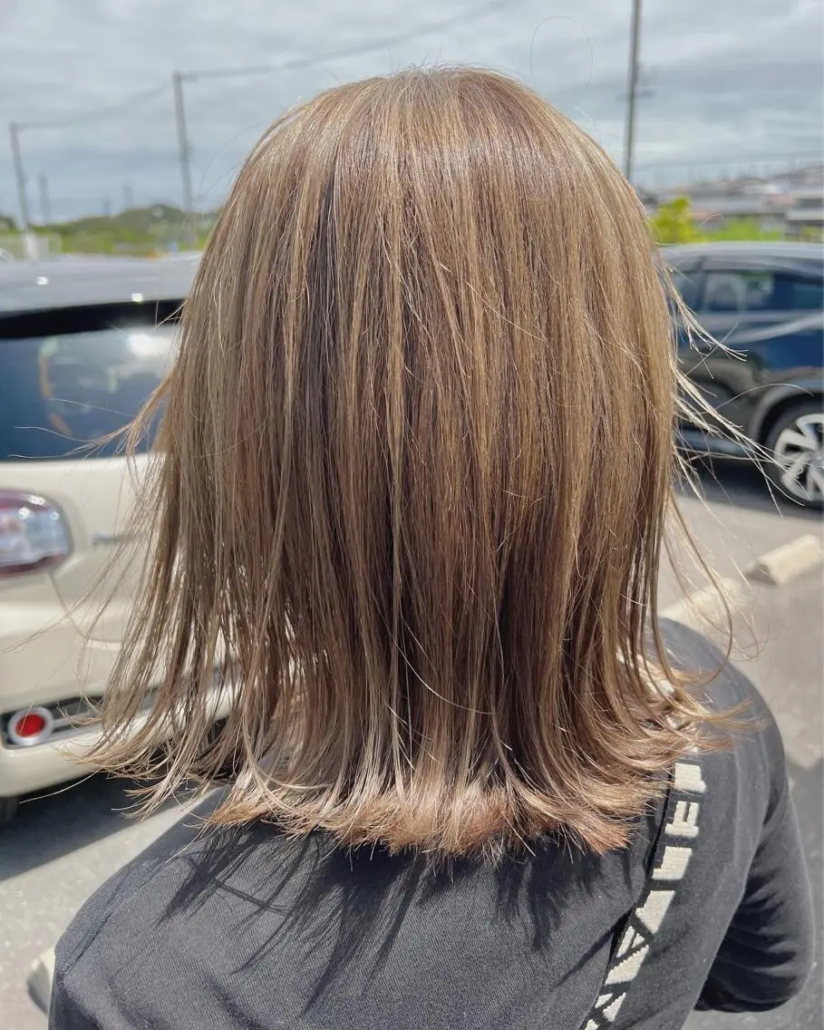 ミディアム カラー ベージュカラー カット ヘアカラー トリートメント NAKAGAWA YUICHIのヘアスタイル