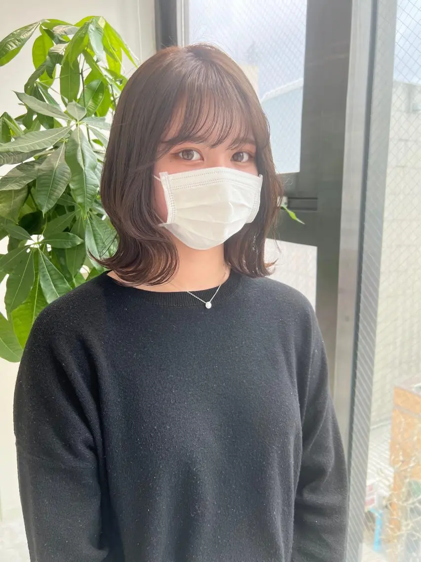 ミディアム カラー パーマ ヘアアレンジ メンズ キッズ ネイル マツエク・マツパ アイブロウ KANAMI 🌏のヘアスタイル