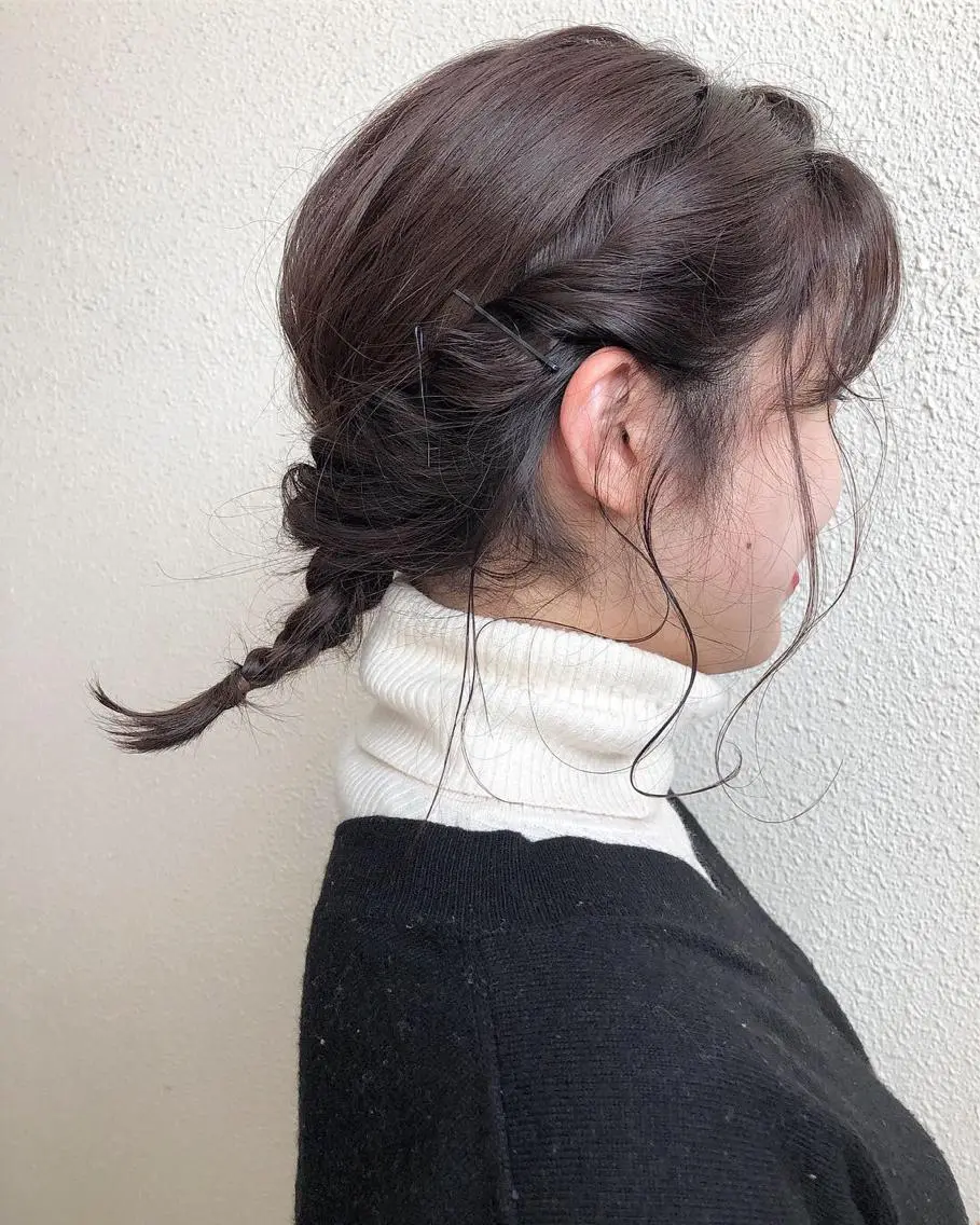 ミディアム カラー ヘアアレンジ ヘアカラー トリートメント ヘアセット ツキノキ ミナのヘアスタイル