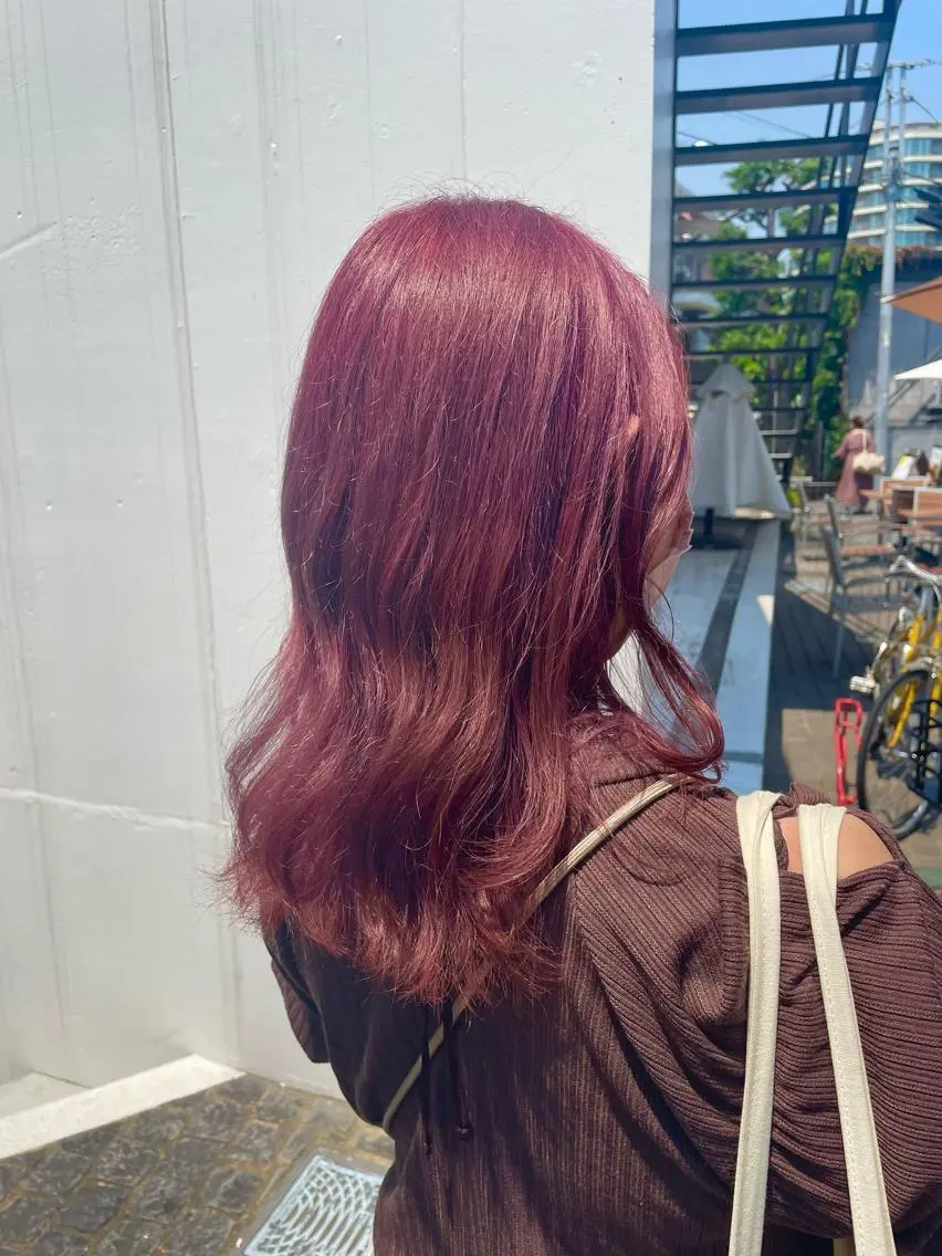 セミロング カラー ブリーチ ラベンダーカラー ピンクカラー ピンクラベンダー カット ヘアカラー トリートメント ☘️当日OK☘️ 鍋島直大のヘアスタイル
