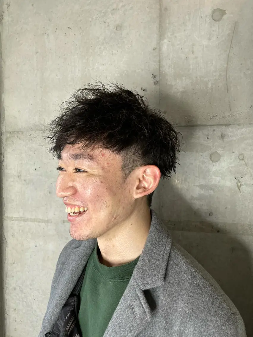メンズ マッシュ メンズパーマ メンズツイストパーマ ツーブロック 刈り上げ カット パーマ ヘアセット 心斎橋/メンズ /ルレイル/地形真希のヘアスタイル