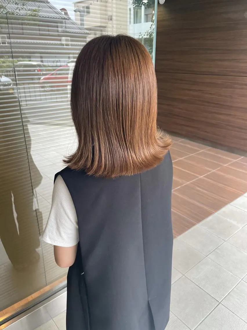 ミディアム ボブ 髪質改善 カット ヘアカラー トリートメント ✨レイヤーお任せ✨ 林有里子のヘアスタイル