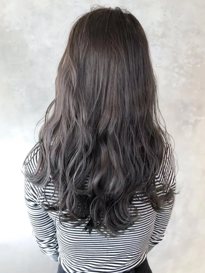 セミロング カラー パーマ ヘアアレンジ グレージュ ITbyALBUM 中野店のヘアスタイル