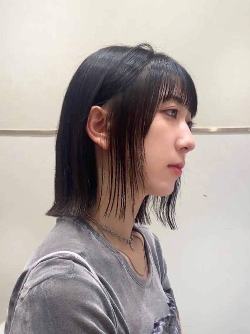 ショート カラー パーマ ヘアアレンジ ボブレイヤー アディクシーカラー 透明感カラー イルミナカラー ボブ 小野寺瑞希 /最小顔カットのヘアスタイル