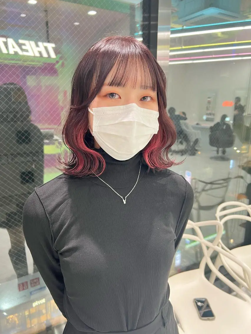 ミディアム カラー パーマ ヘアアレンジ メンズ キッズ ネイル マツエク・マツパ アイブロウ KANAMI 🌏のヘアスタイル