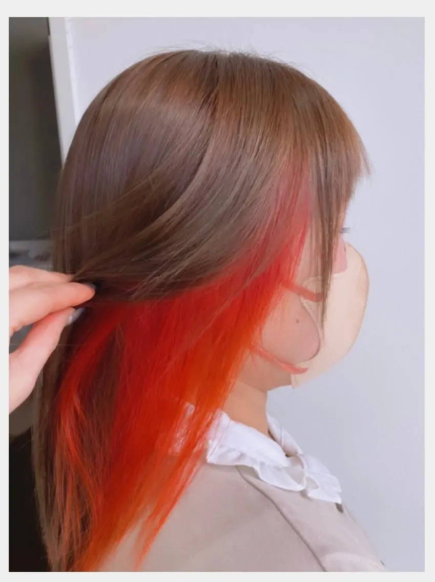 カラー ブラウンカラー デザインカラー ダブルカラー インナーカラー ナチュラルブラウン マルヤマ ナナのヘアスタイル