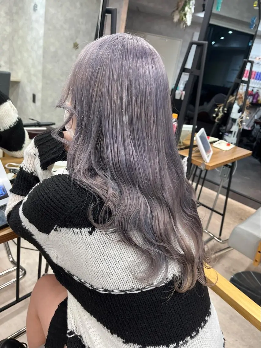ロング カラー ヘアアレンジ ヘアカラー トリートメント ヘアセット 🩶【推しハイトーン 】yuzu🩶のヘアスタイル