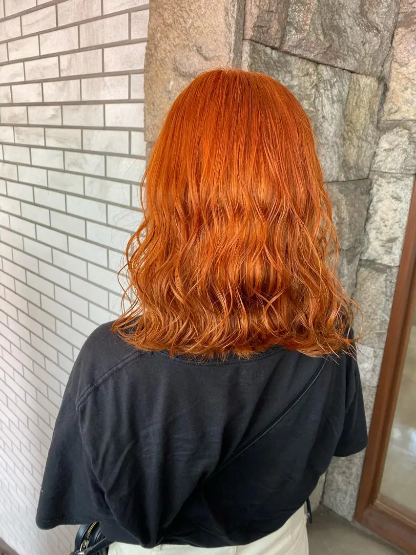 ミディアム カラー オレンジ ヘアカラー トリートメント 萩原 凌✄のヘアスタイル