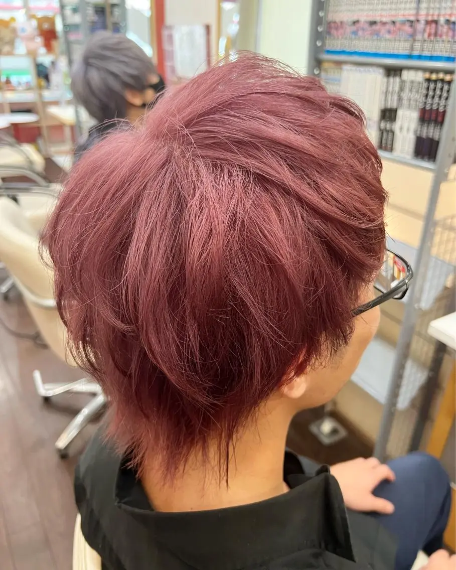 カラー メンズ 透明感カラー ピンクカラー カット ヘアカラー まさき✂︎ /ブリーチカラーのヘアスタイル