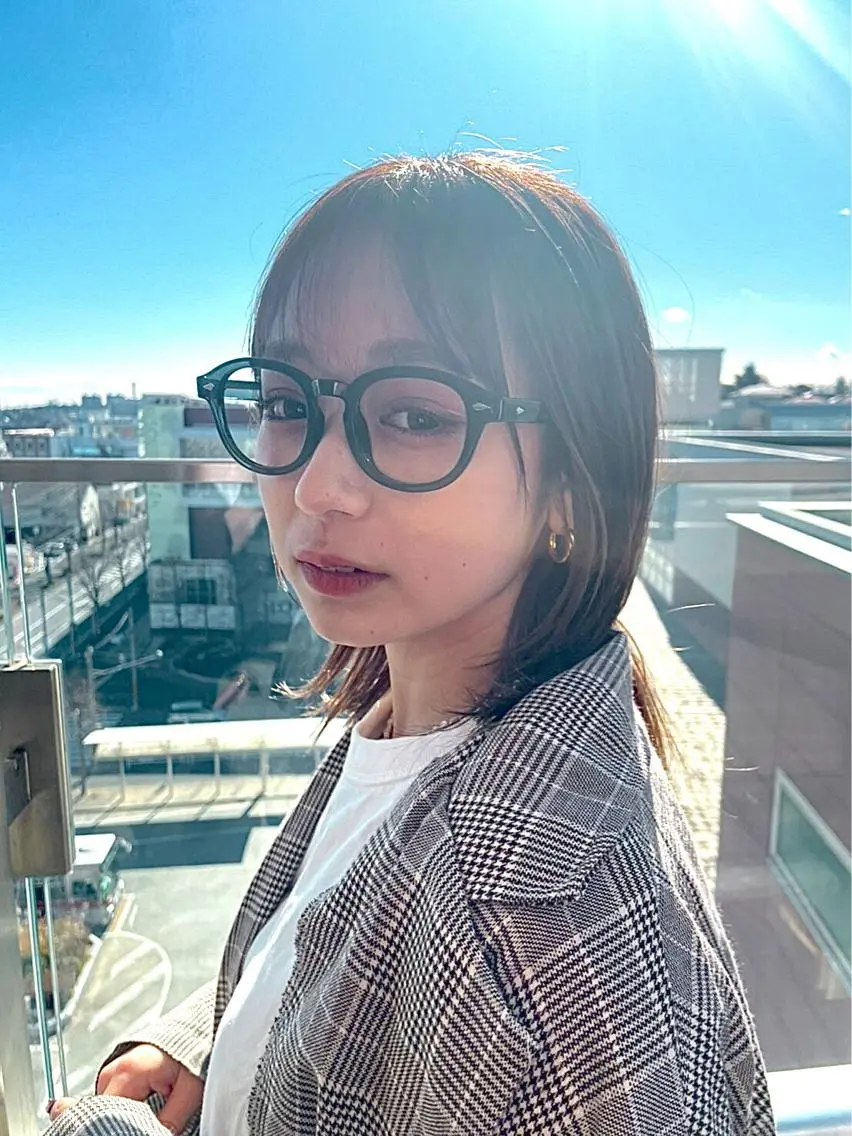 ミディアム 顔周りカット 似合わせカット kyosuke 透明感カラーのヘアスタイル