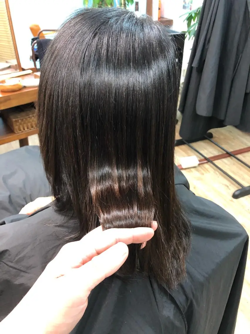 セミロング 髪質改善 縮毛矯正 髪質改善ayame 横山諒のヘアスタイル