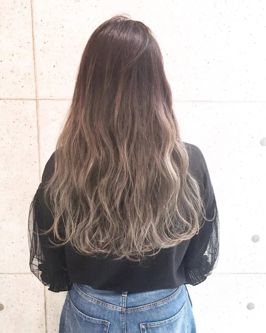 ロング カラー バレイヤージュ グラデーションカラー レイヤーカット レイヤー/髪質改善 /山永圭介のヘアスタイル
