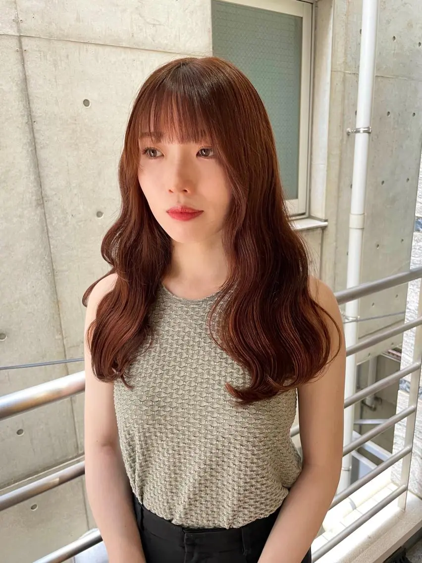 ロング カラー ヘアアレンジ カット ヘアカラー satsuki 暖色・ブラウンカラーのヘアスタイル