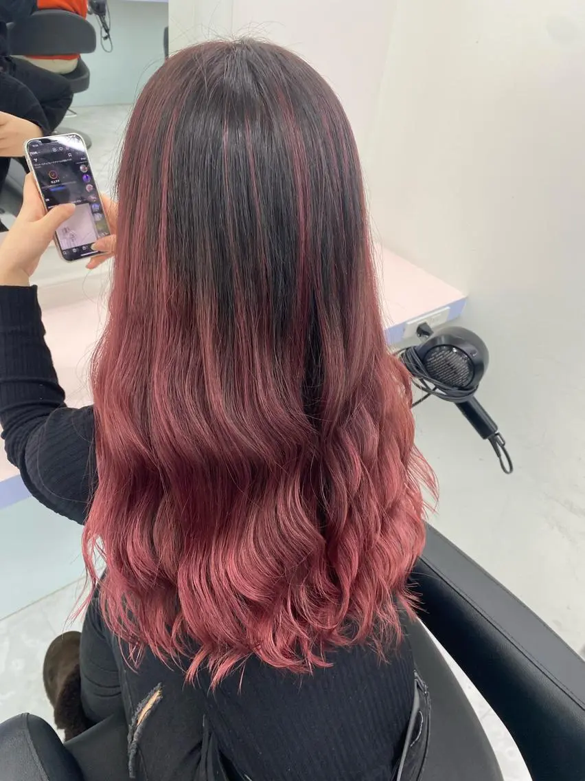 ロング カラー ヘアアレンジ ヘアカラー トリートメント ブリーチなしの達人 🌈KAITOのヘアスタイル