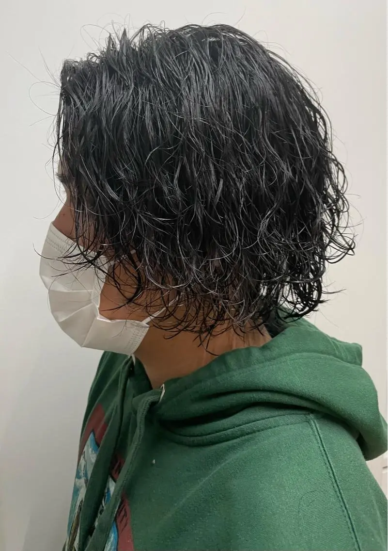 ロング パーマ メンズ メンズパーマ ロング カット パーマ 骨格整形カット/ ショート✂️堀夢哉のヘアスタイル