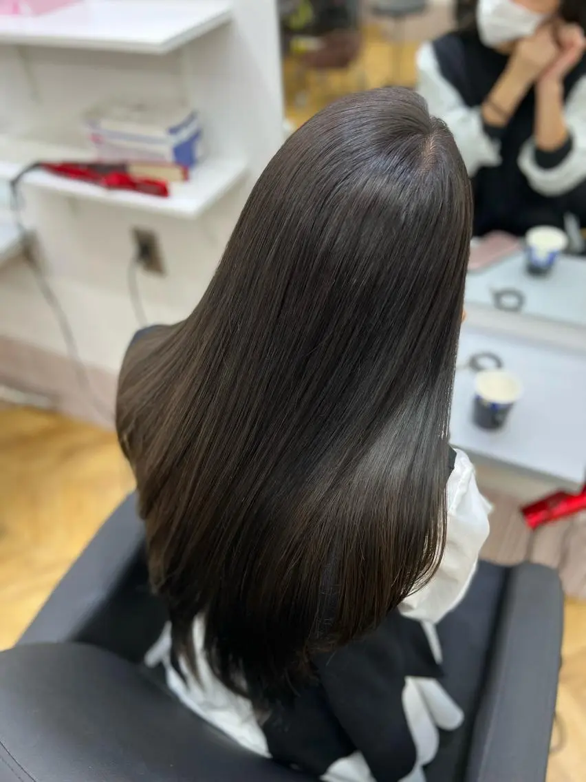 ロング カラー ヘアアレンジ 透明感カラー トリートメント カット 縮毛矯正 トリートメント ✨カチモリ✨レイヤー 韓国ヘア🇰🇷ゆいのヘアスタイル