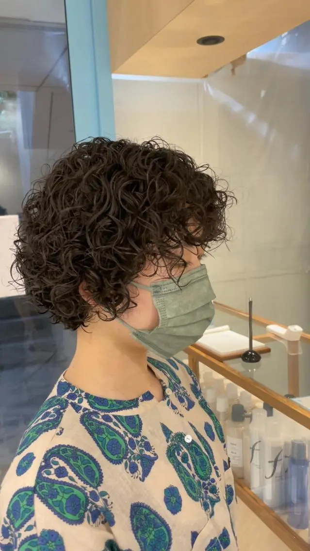 ショート カット パーマ 大石 陽菜のヘアスタイル