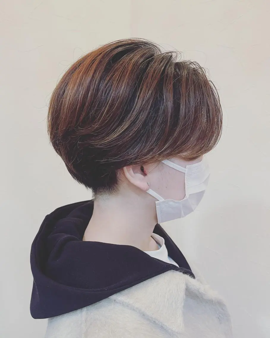 ショート カラー ダブルカラー ハイライトカラー インナーカラー ハイライト 髪質改善 justbeauty CiNQのヘアスタイル