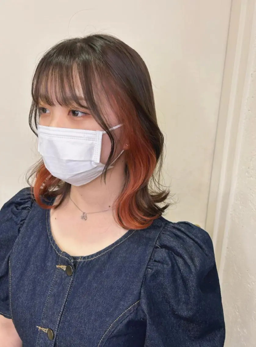 ミディアム ヘアカラー 透明感カラー NAN AMI グレージュのヘアスタイル