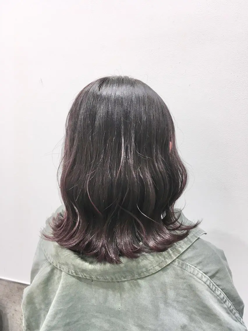 ミディアム カラー パープルカラー ヘアカラー トリートメント ヘアセット yoshi ☆のヘアスタイル