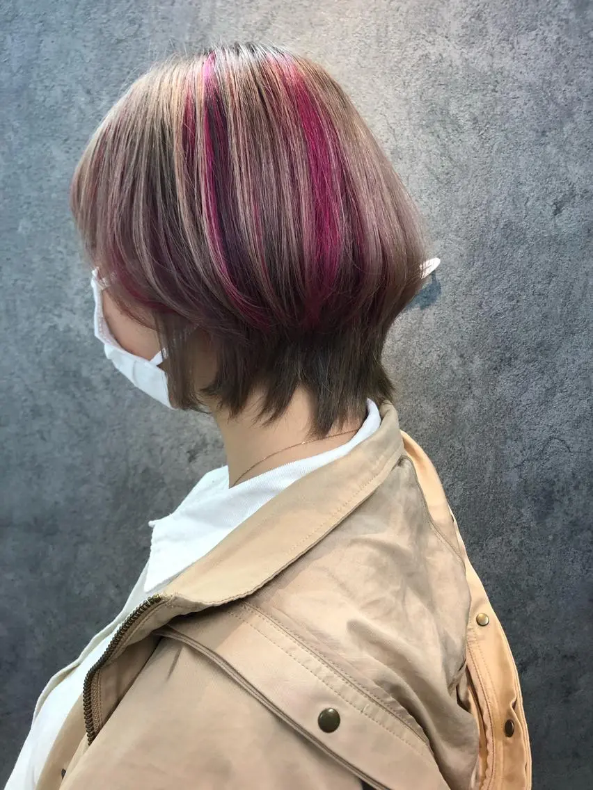 カラー ハイライトカラー ハイトーンカラー ピンクカラー Noyヨシモト ヒロトのヘアスタイル