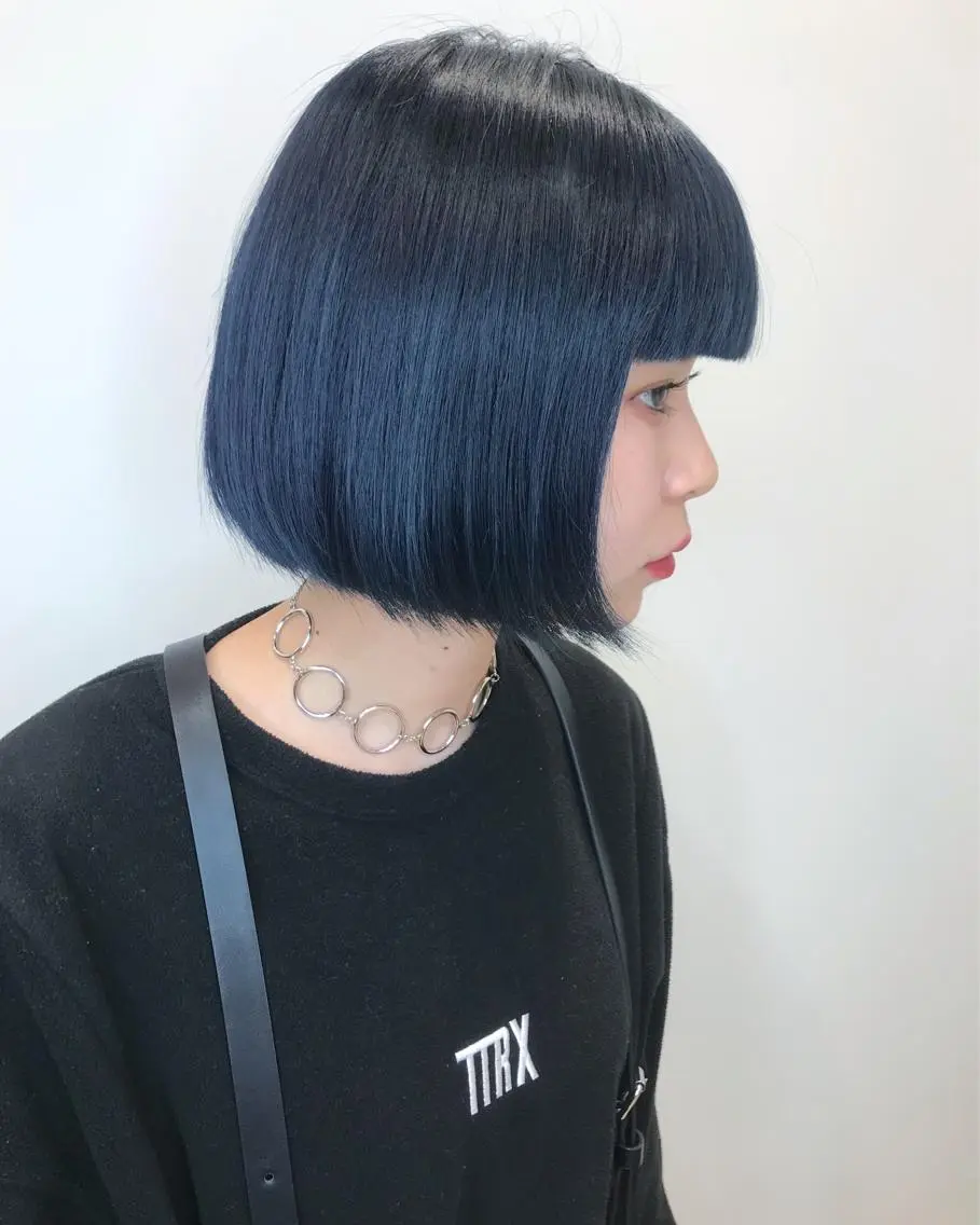 カラー ブルーカラー ネイビーカラー 新宿駅近♡個室 ♡関口三都季🌜のヘアスタイル