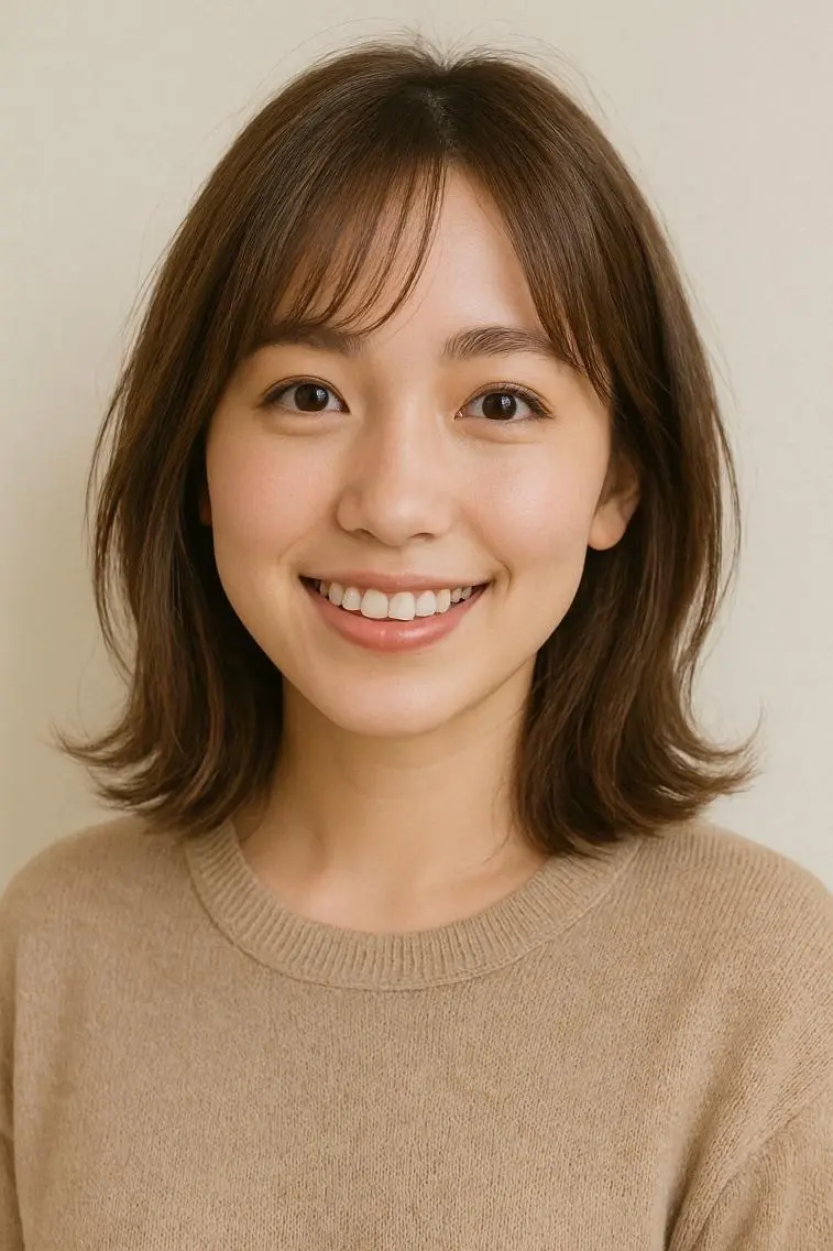 ミディアム ボブレイヤー ボブ レイヤーカット 🌻リンクスハート 🌼島岡 茉生🌻のヘアスタイル