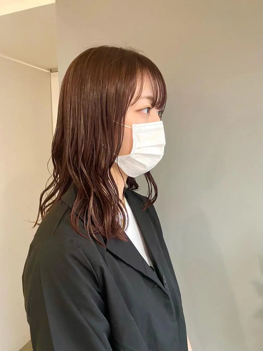 セミロング カラー ヘアアレンジ ブリーチ ピンクカラー ピンクパープル パープルカラー シルバー ヘアカラー ボブ /ニュアンス/ satomi🧸💖のヘアスタイル