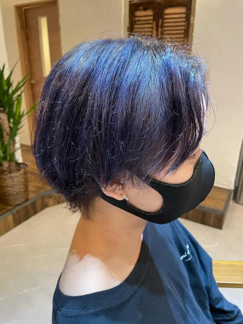 ショート パープルカラー 清水 美雪のヘアスタイル