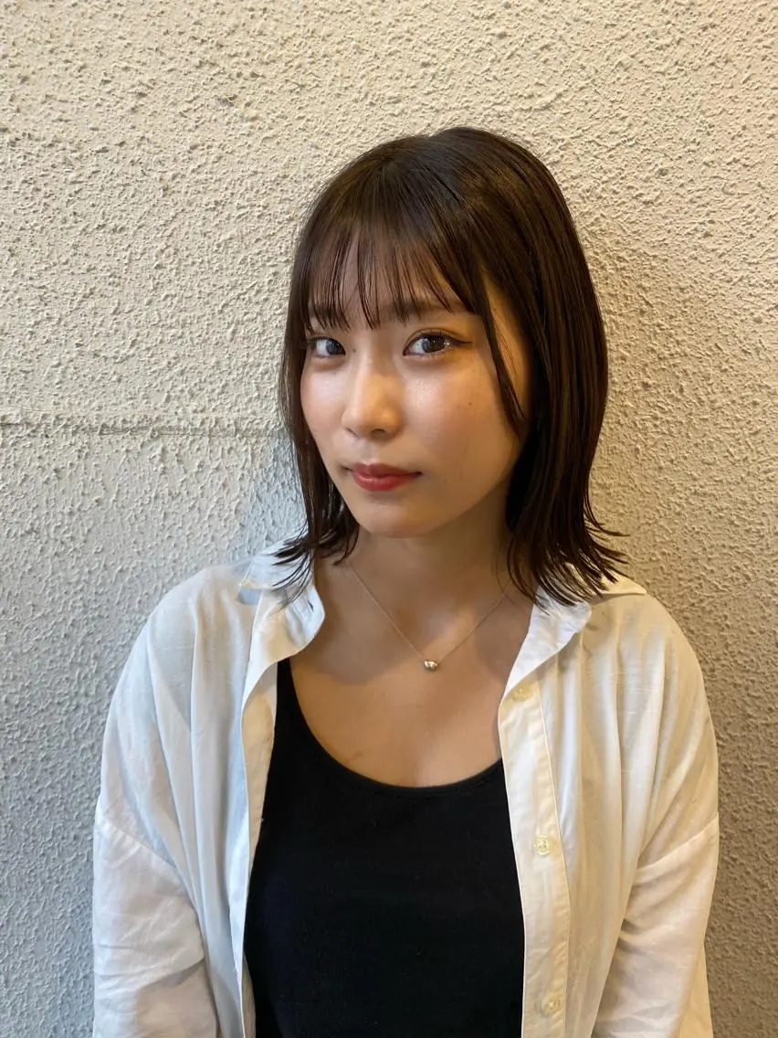 ミディアム カラー ブラウンカラー 顔周りカット/透明感 カラー✂️MEIのヘアスタイル