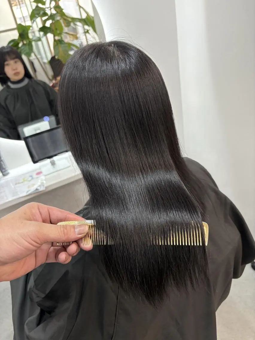 ロング カット ヘアカラー 縮毛矯正 トリートメント 髪質改善×縮毛矯正 taichi/梅田のヘアスタイル