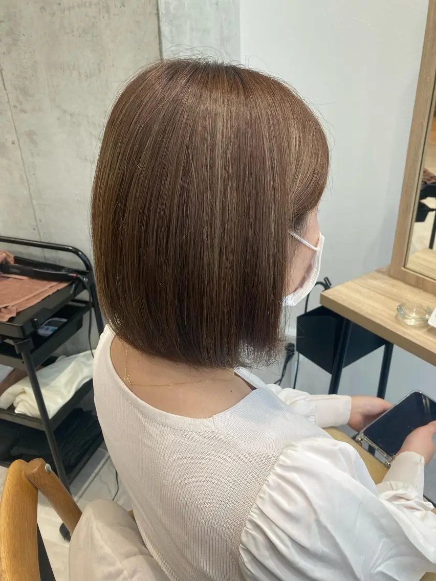 ショート カット ヘアカラー トリートメント ✨色持ちの良い艶 カラー✨蟹江真世のヘアスタイル