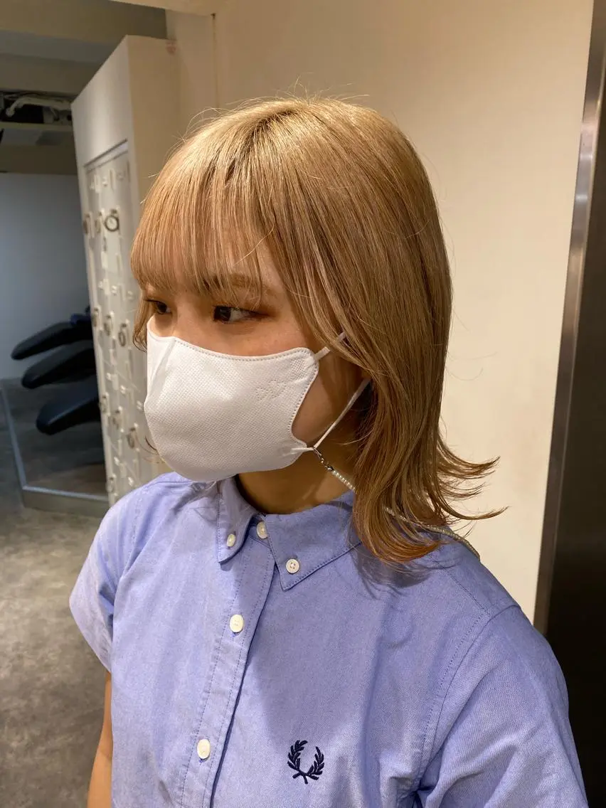 ミディアム カラー ヘアアレンジ ボブ 顔周りカット ボブ /ニュアンス/ satomi🧸💖のヘアスタイル