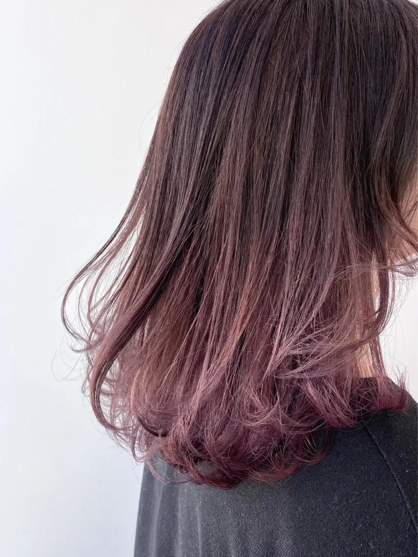 ミディアム カラー グラデーションカラー ラベンダーカラー ラベンダーピンク ピンクカラー Unami MIHA☘️*゜のヘアスタイル