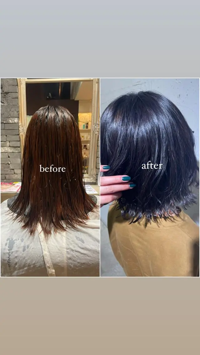 ミディアム カラー 山岸 朱里のヘアスタイル