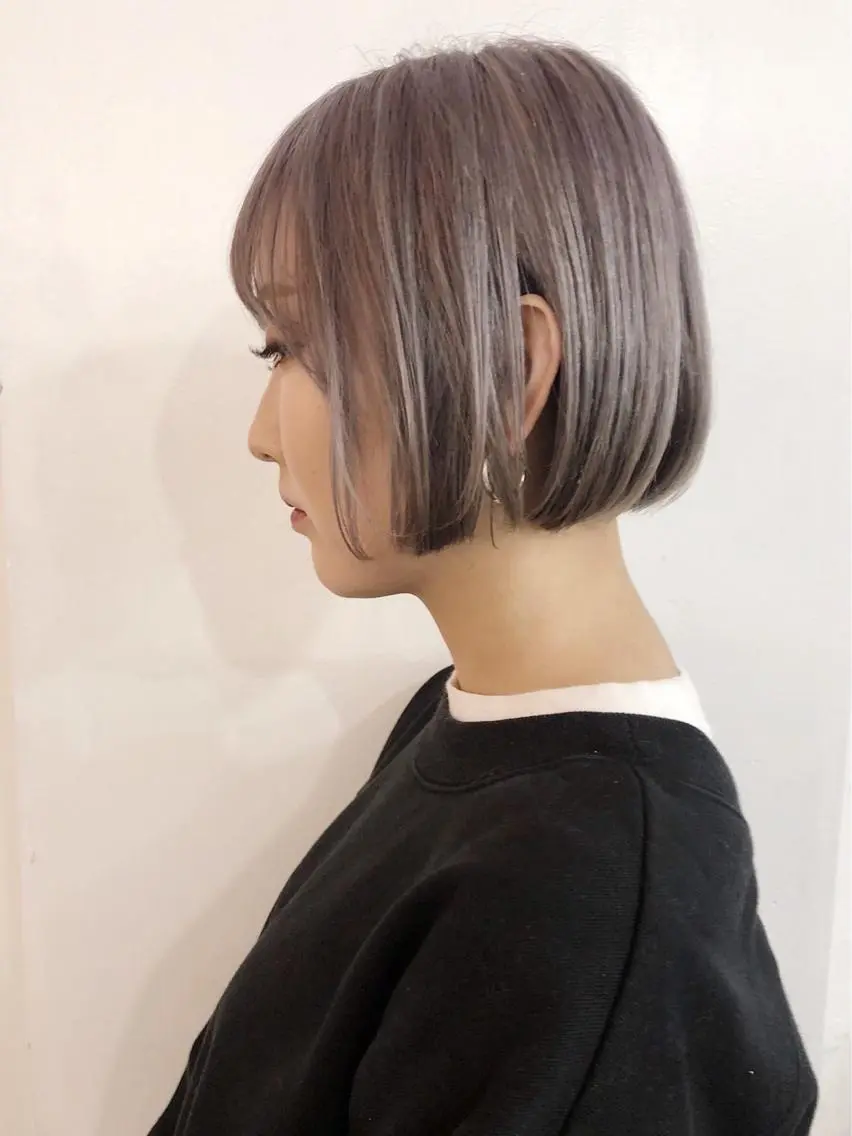 ショート カラー ベージュカラー ブリーチ ハイトーンカラー ホワイトベージュ 渋谷ブリーチカラー 韓国ヘアyuikoのヘアスタイル