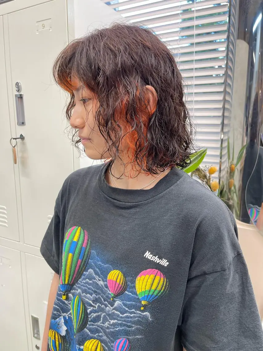 ショート カラー パーマ インナーカラー 早瀬裕之 パーマのヘアスタイル