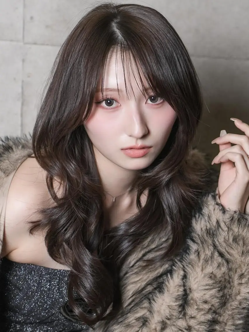 ロング カラー ショートボブ バレイヤージュ ベージュカラー 黒髪 ブリーチ 梅田/ハイトーン 🎀Rumina🎀のヘアスタイル