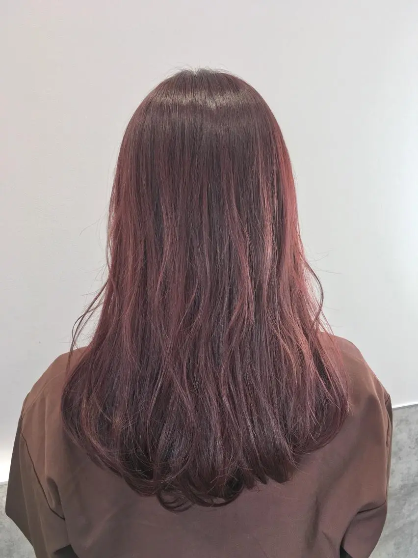 ロング カラー ベージュカラー ピンクカラー ピンクベージュ ヘアカラー トリートメント ヘッドスパ ヘアセット yoshi ☆のヘアスタイル