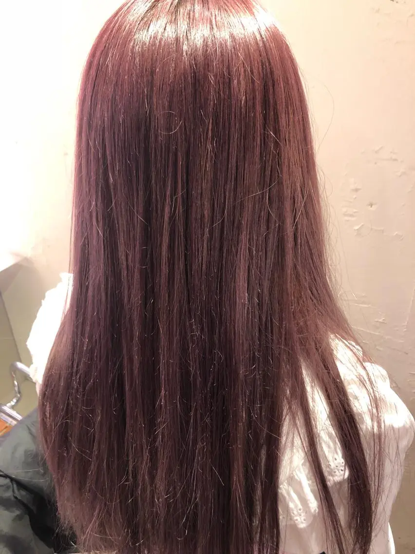 ロング カラー ブリーチ ピンクカラー ピンクパープル パープルカラー 推しカラー オタク美容師 山本のヘアスタイル