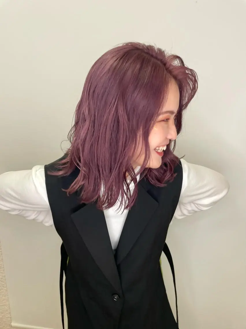 ミディアム カット ヘアカラー トリートメント ヘアセット 🍒KIKUCHI KANAE🍒のヘアスタイル